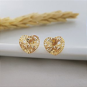 Brinco Coração Ouro 18k