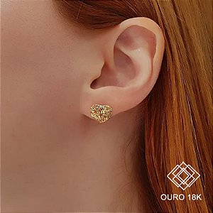 Brinco Coração Ouro 18k