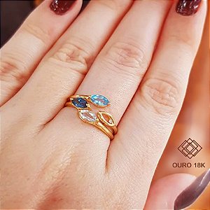 Anel Ouro 18k Topázio