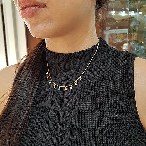 Gargantilha Ouro 18k Topázios