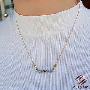 Gargantilha Ouro 18k Topázios