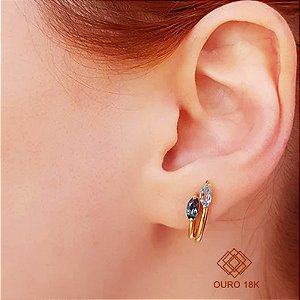 Brinco Ouro 18k Topázio