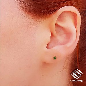 Brinco Ponto de Luz Ouro 18k Tsavorita