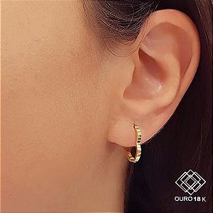 Brinco Argola Coração Ouro 18k