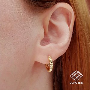 Brinco Argola Torcido Ouro 18k