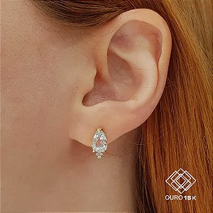 Brinco Gota Ouro 18k Topázio