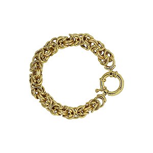 Pulseira Elo Bizantina Ouro 18k