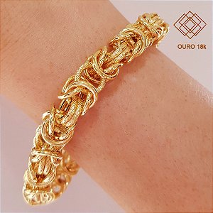 Pulseira Elo Bizantina Ouro 18k