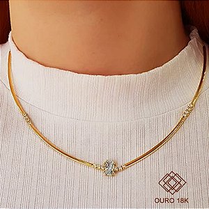 Gargantilha Aro Ouro 18k Topázio