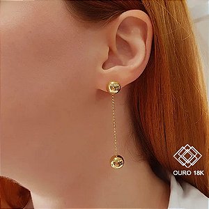 Brinco Bolas Fio Ouro 18k