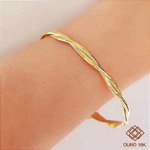 Bracelete Bold Trançado Ouro 18k