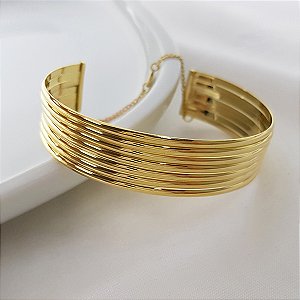 Bracelete Bold 7 Aros Ouro 18k