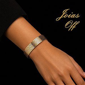 Bracelete Bold 7 Aros Ouro 18k