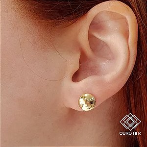 Brinco Bold Esfera Lentilha Ouro 18k