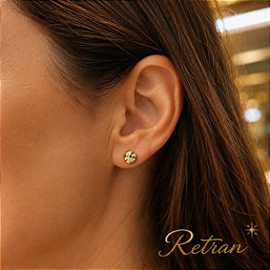 Brinco Bold Esfera Lentilha Ouro 18k