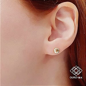 Brinco Esfera Lentilha Ouro 18k