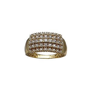 Anel Aparador Ouro 18k Moissanite