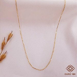 Cordão Malha Cadeado Ouro 18k - 50cm