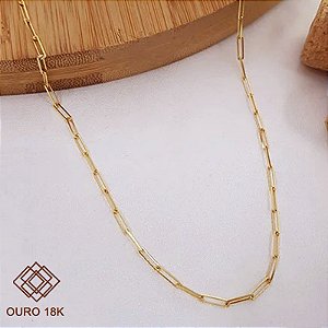 Cordão Malha Cadeado Ouro 18k - 50cm