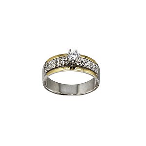 Anel Solitário Ouro 18k Moissanite