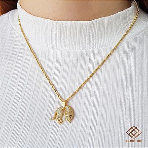 Pingente Pantera Ouro 18k Zircônia