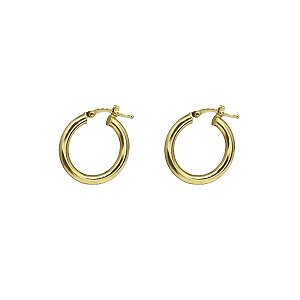 Brinco Argola Tubo Ouro 18k