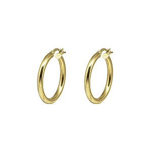 Brinco Bold Argola Tubo Ouro 18k