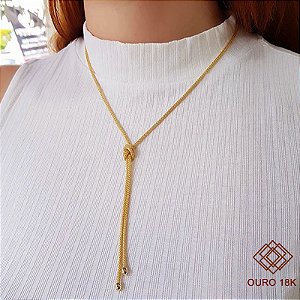 Gargantilha Nó Ouro 18k- 45 cm