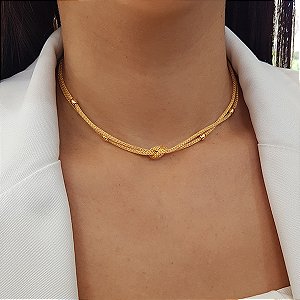 Gargantilha Nó Ouro 18k- 40 cm
