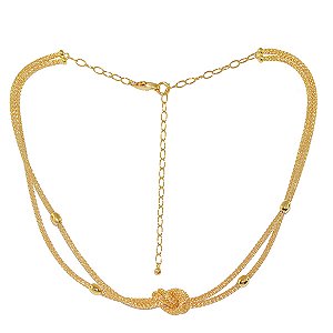 Gargantilha Nó Ouro 18k- 40 cm