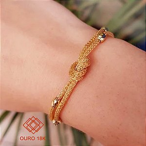 Pulseira Malha Corda Ouro 18k