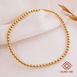 Pulseira Maleável Esferas Ouro 18k