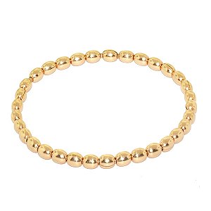 Pulseira Bold Esferas Achatadas Ouro 18k