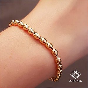 Pulseira Grão de Arroz Ouro 18k