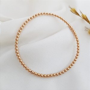 Pulseira Meleável Esferas Ouro Rosê 18k