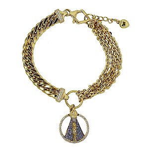 Pulseira Nossa Senhora Ouro 18k Zircônia