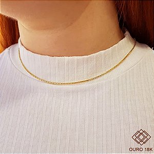 Choker Malha Milano Ouro 18k