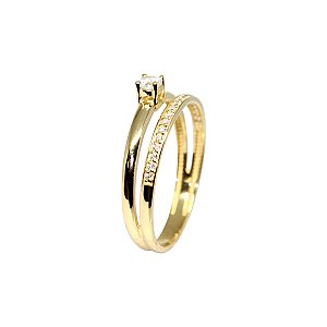 Anel Solitário Ouro 18k Moissanite
