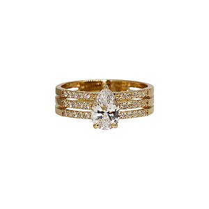 Anel Solitário Ouro 18k Moissanite