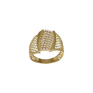 Anel Vazado Ouro 18k Moissanite