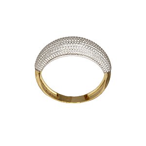 Anel Aparador Ouro 18k com Ródio Branco
