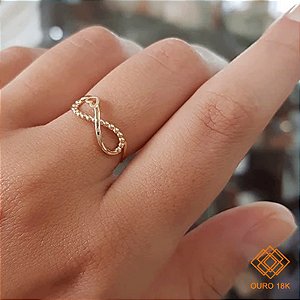 Anel Infinito Esferas Ouro 18k