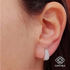 Brinco Argola Esferas Ouro 18k