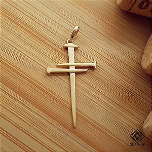 Pingente Cruz Pregos Ouro 18k