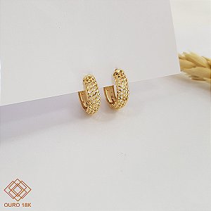 Brinco Argola Diamantado Ouro 18k
