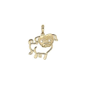 Pingente Cachorro Buldogue Ouro 18k