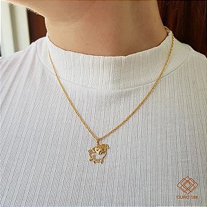 Pingente Cachorro Pug Ouro 18k