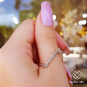 Anel Asa Delta Ouro 18k Esferas