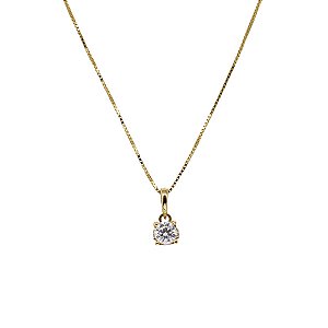 Kit Cordão Ouro 18k + Pingente Ponto de Luz Ouro 18k Moissanite