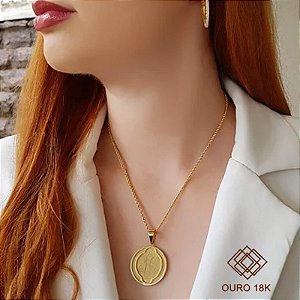 Kit Cordão + Pingente São Bento Ouro 18k